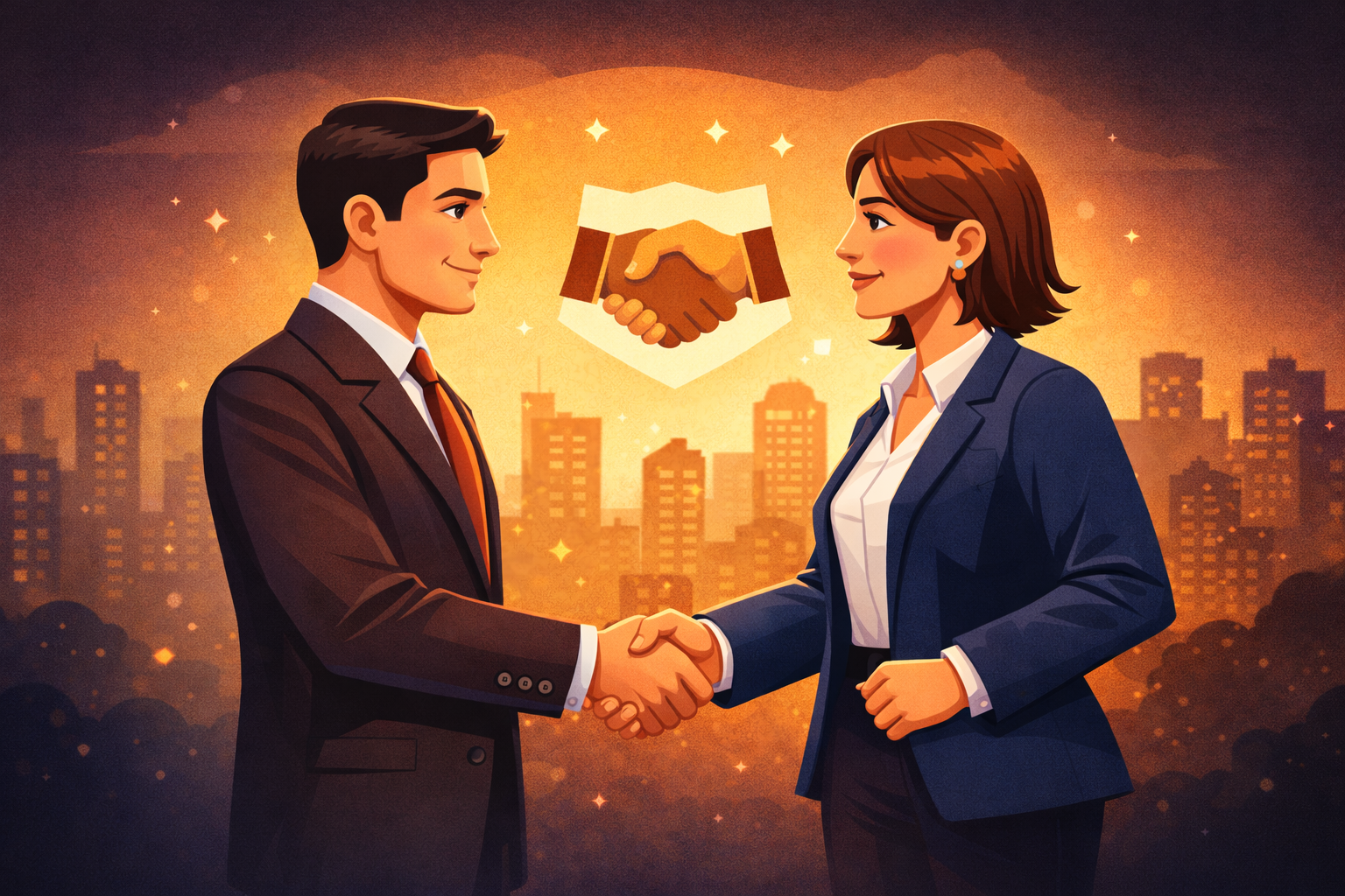 Pessoas em reunião de parceria